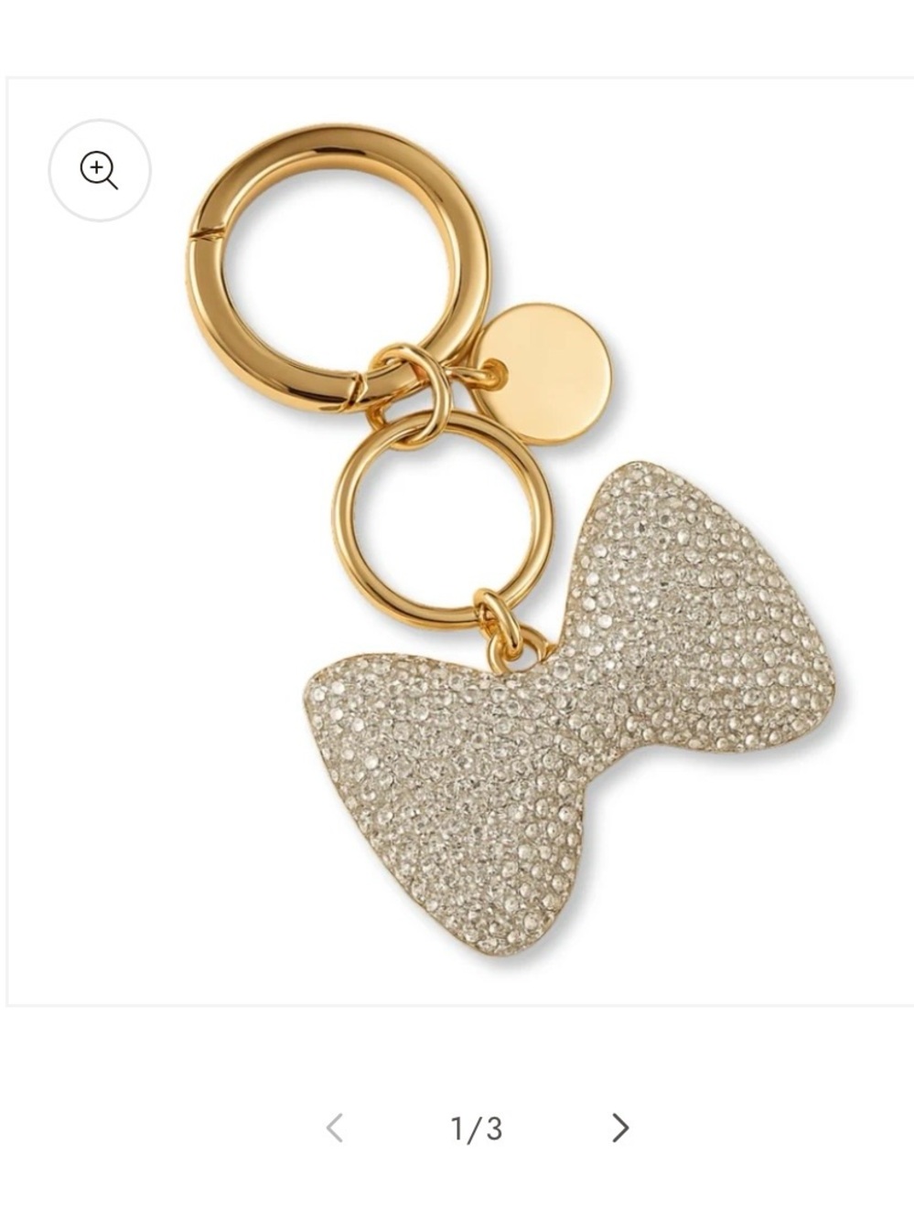 Gold Bow Crystal Keychain Charm